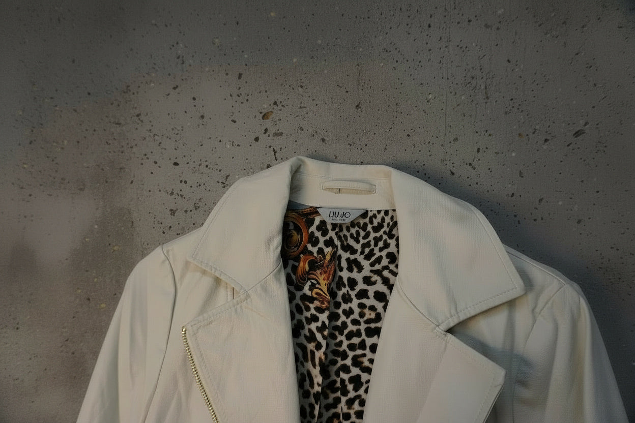 Veste en cuir blanche – taille XS