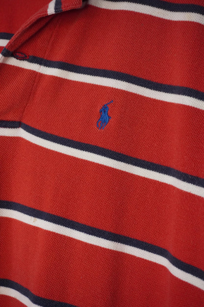 Polo rouge à rayures Ralph Lauren – Taille – L