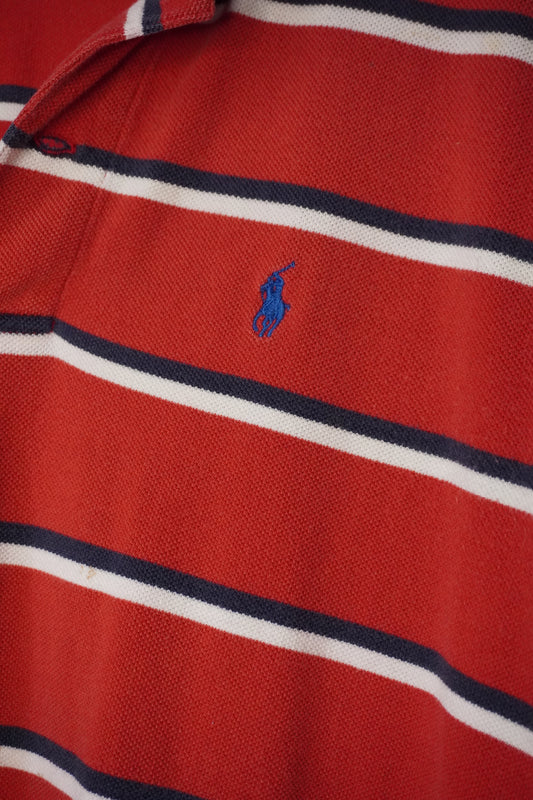 Polo rouge à rayures Ralph Lauren – Taille – L