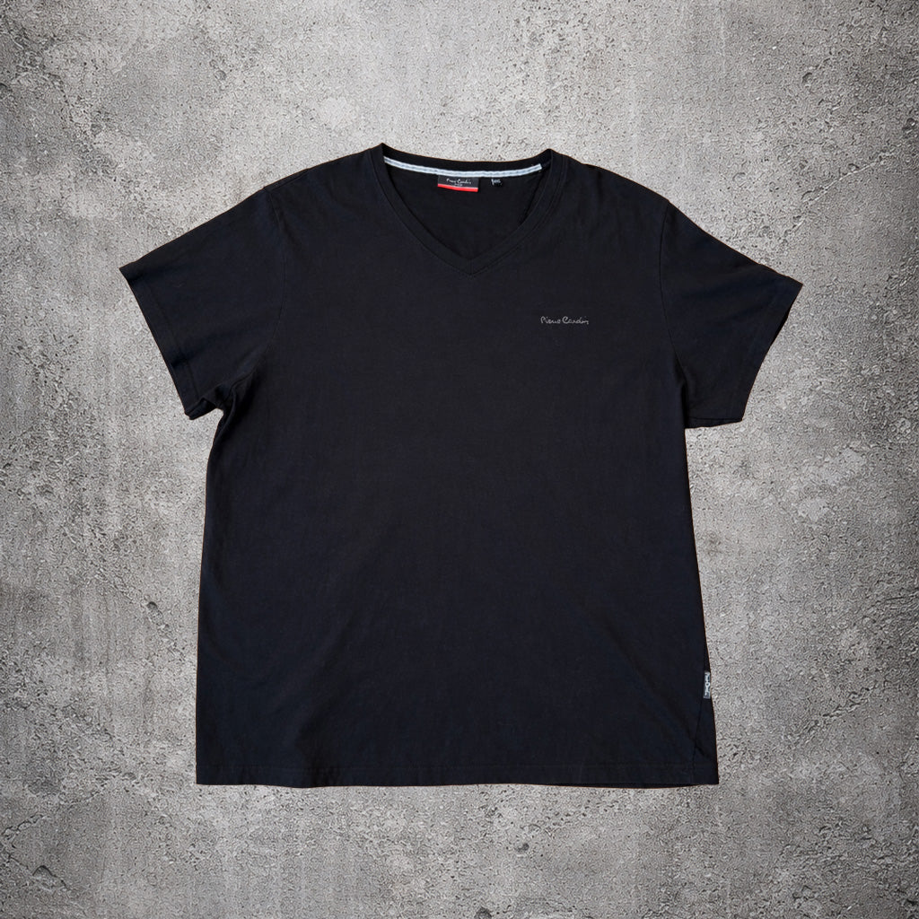 T-shirt noir col V - Pierre Cardin - Taille 4XL
