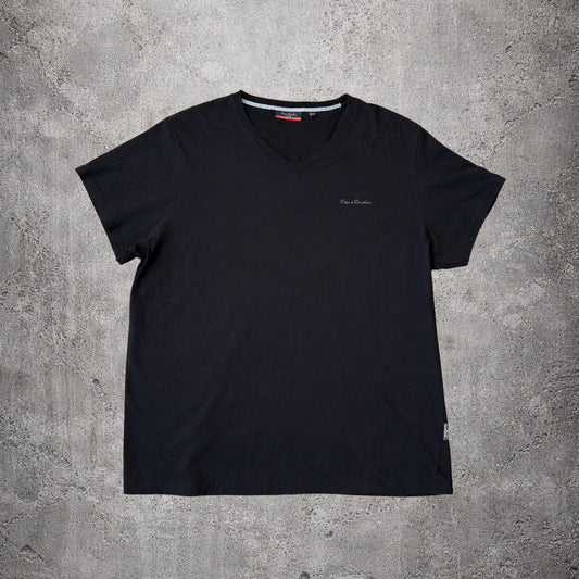 T-shirt noir col V - Pierre Cardin - Taille 4XL