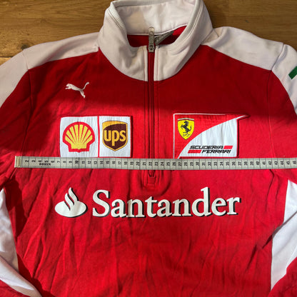 Sweat quarter-zip Ferrari rouge et blanc - Puma - Taille M