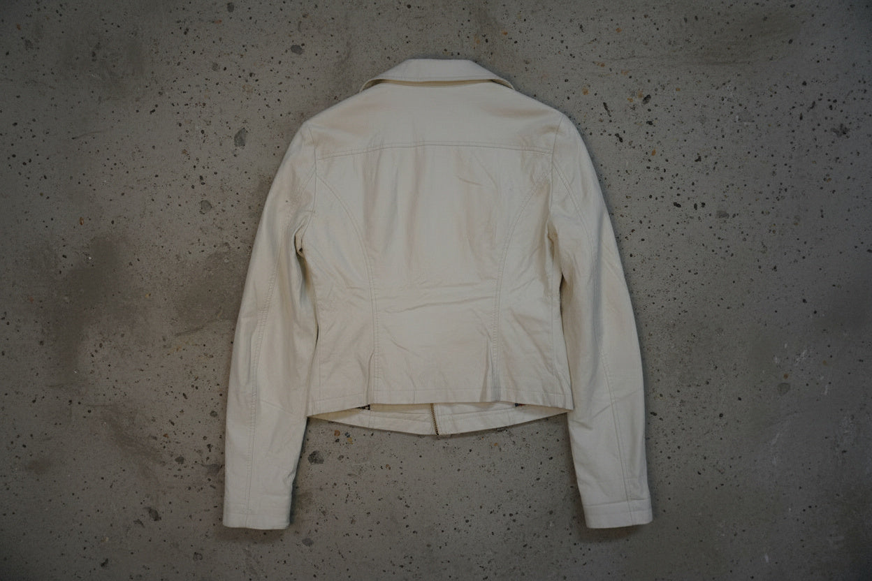 Veste en cuir blanche – taille XS