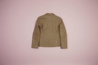 Veste en cuir marron clair ajustée – BY ZAINAB