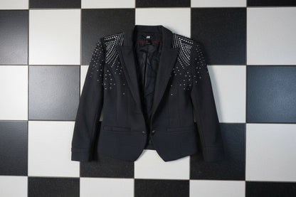 Blazer de soirée noir à épaules perlées – BY SARAH LANG