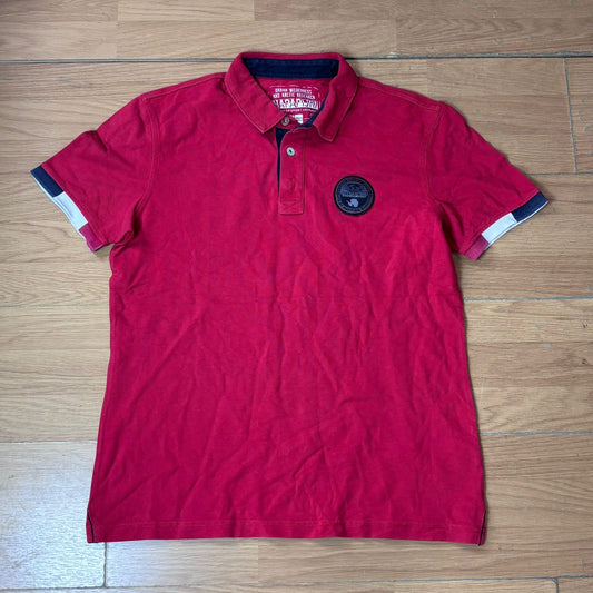 Polo Napapijri – Taille M (coton, rouge)