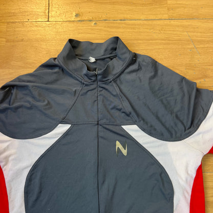 T-shirt de vélo gris, blanc et rouge - Taille L