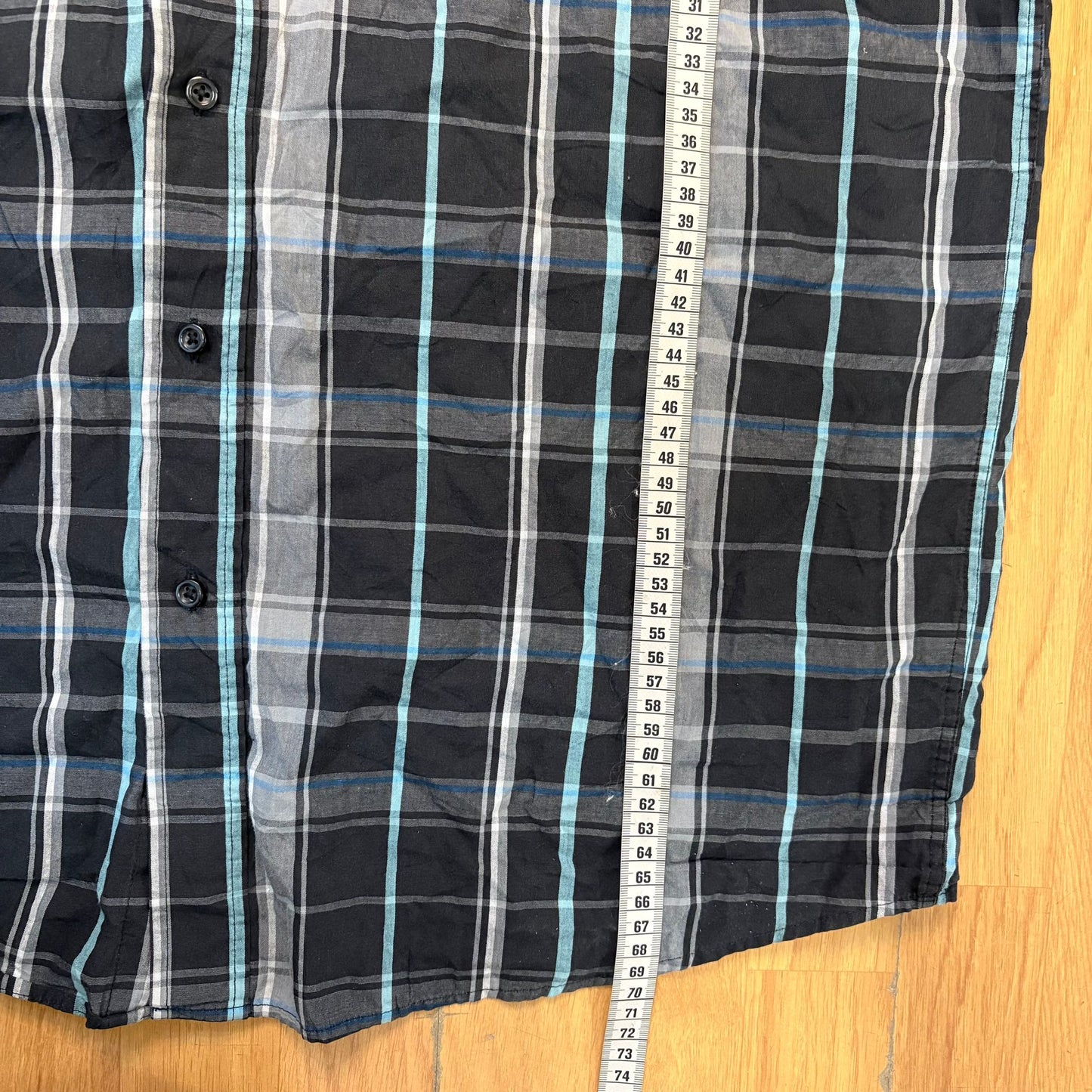 Chemise manches courtes à carreaux noir, bleu et gris - Beverly Hills Polo Club - Taille XL