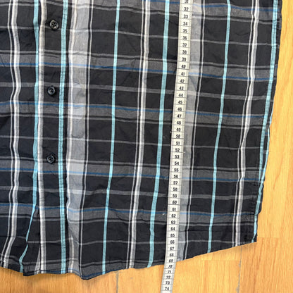 Chemise manches courtes à carreaux noir, bleu et gris - Beverly Hills Polo Club - Taille XL