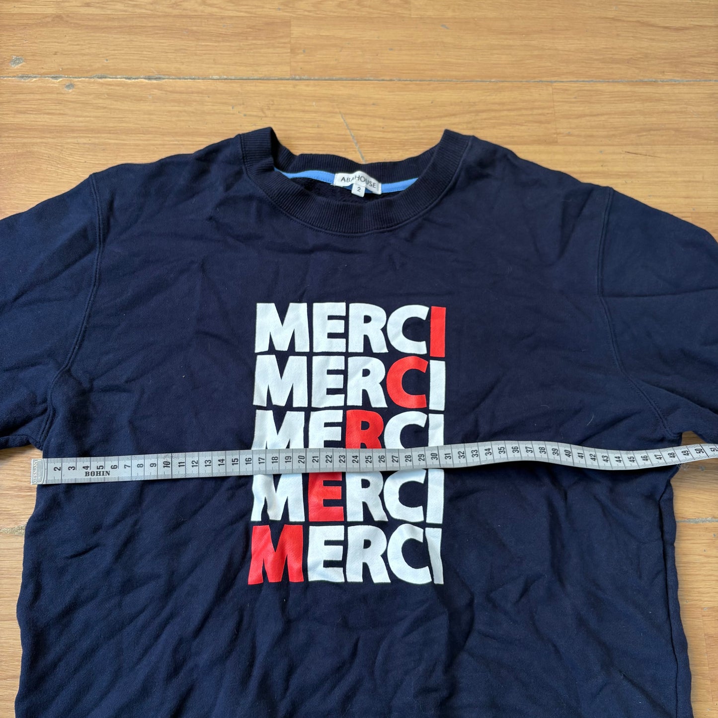 Sweatshirt crewneck noir imprimé Merci - Abahouse - Taille 2 (S)