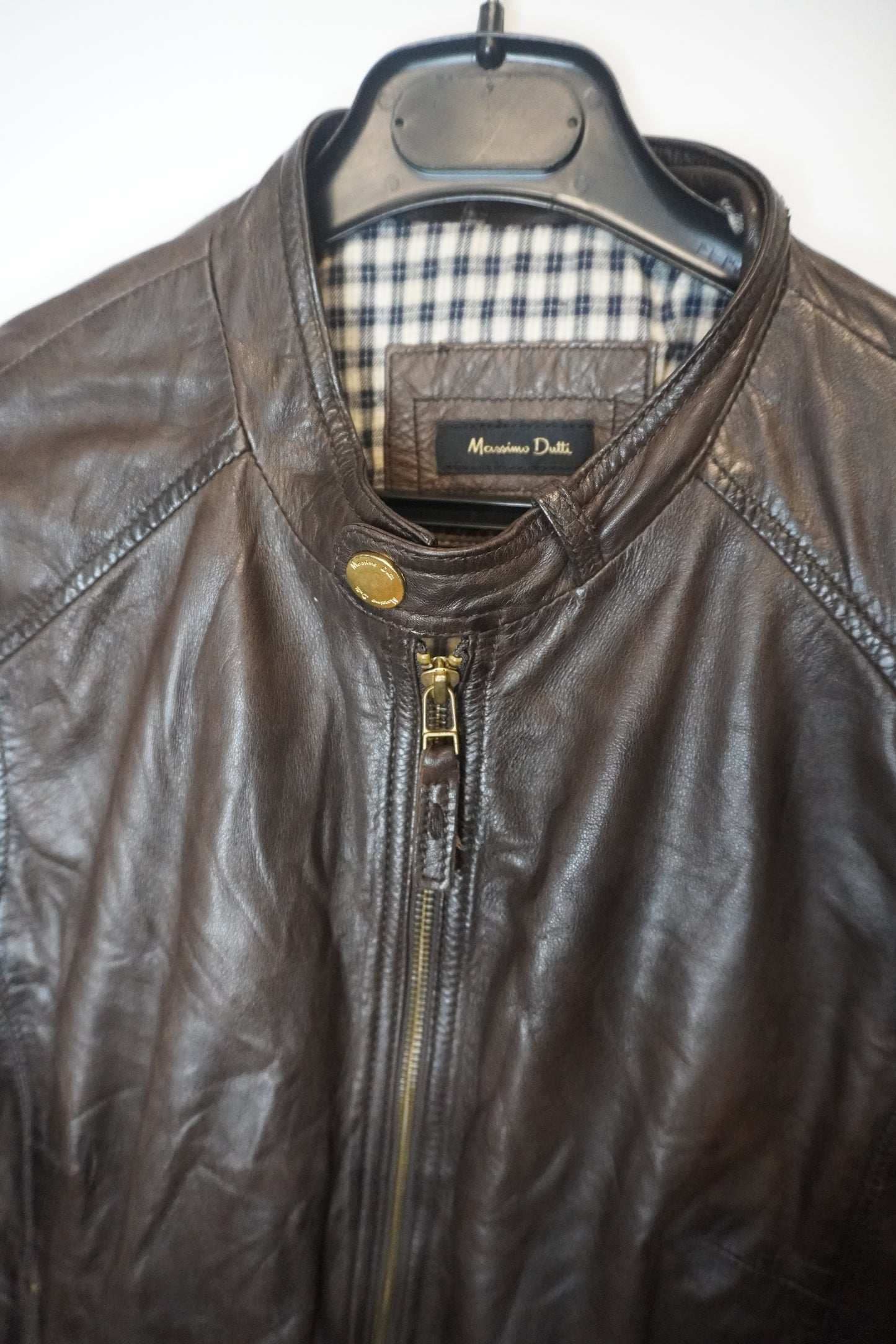 Veste En Cuir Massimo Dutti - by MIA - Taille : L