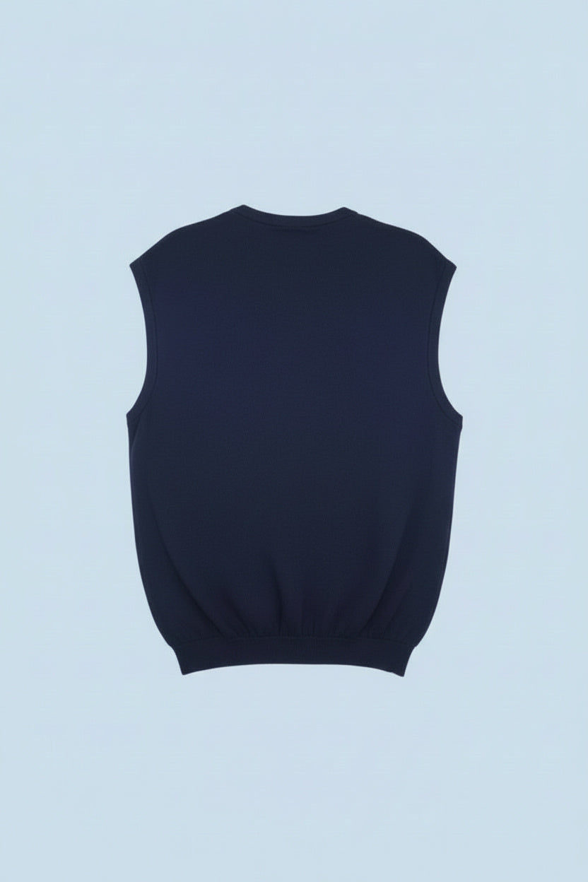 Pull sans manches bleu marine – BY PRMEC