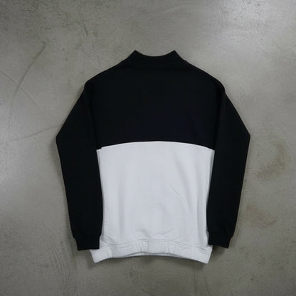 Veste de survêtement noire et blanche Adidas – taille L