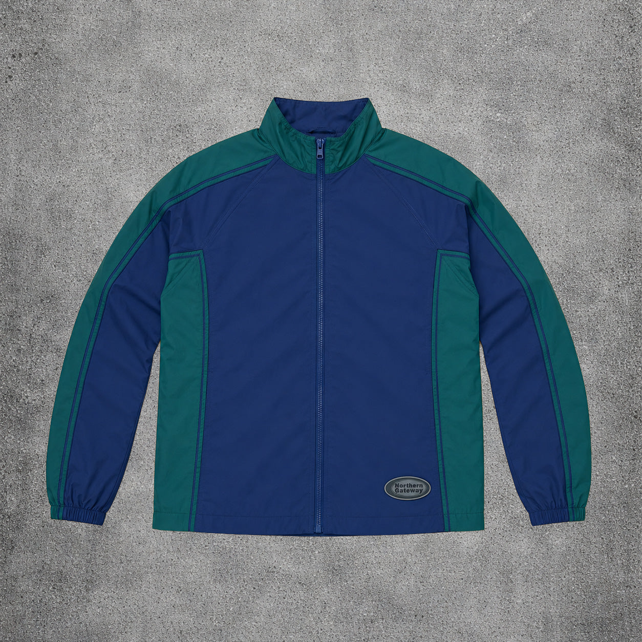 Veste coupe-vent bleu marine et vert - Taille L