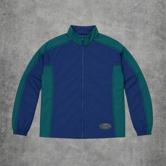 Veste coupe-vent bleu marine et vert - Taille L