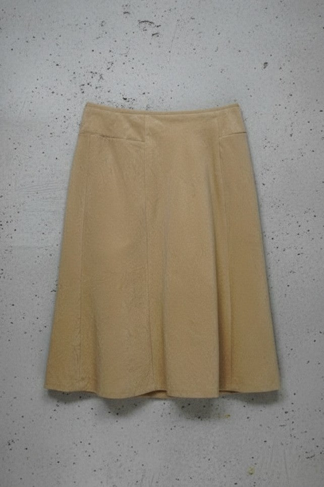 Jupe midi beige effet velours – taille 36