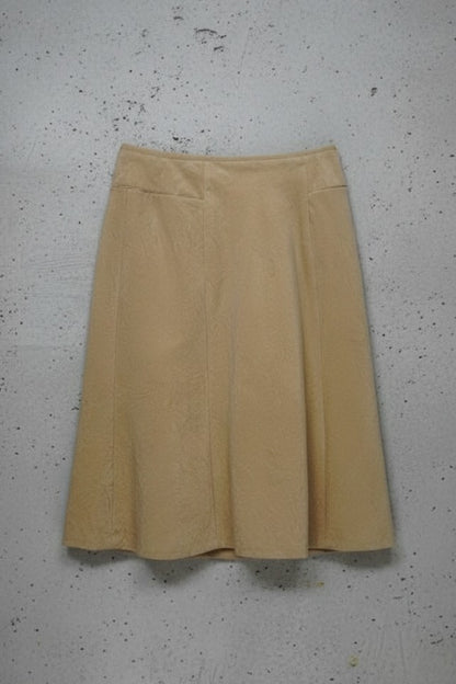 Jupe midi beige effet velours – taille 36