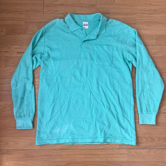 Polo manches longues turquoise - Taille L by SARLOTTE