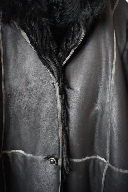 Manteau Effet Cuir et Fausse Fourrure - by MIA