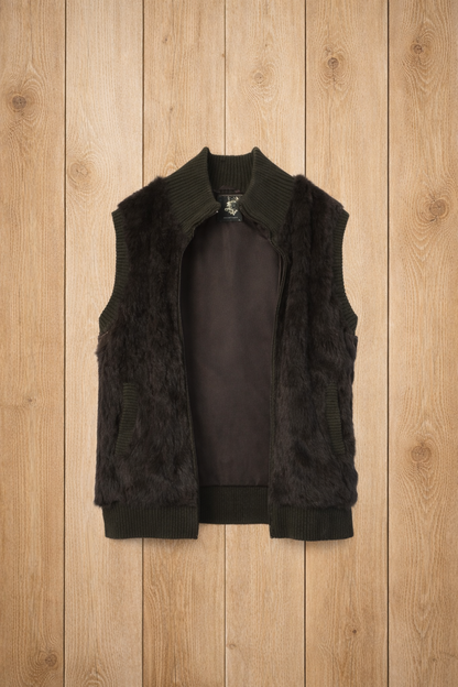 Gilet Real Fourrure Peppercorn – By BÉATRICE - Taille XL