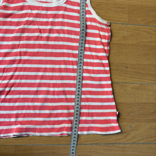 Débardeur rayé rose et blanc - Tommy Hilfiger - Taille L
