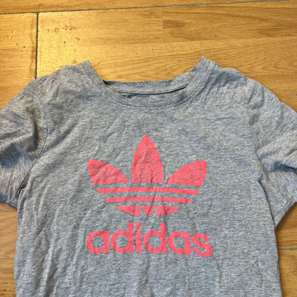 T-shirt femme gris et rose - Adidas - Taille M