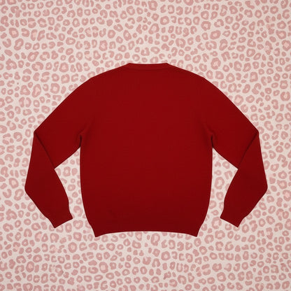 Cardigan Rouge Vintage - by SARLOTTE - Taille : S (Homme)