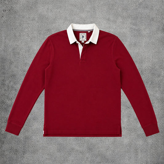 Polo manches longue rouge - Taille L