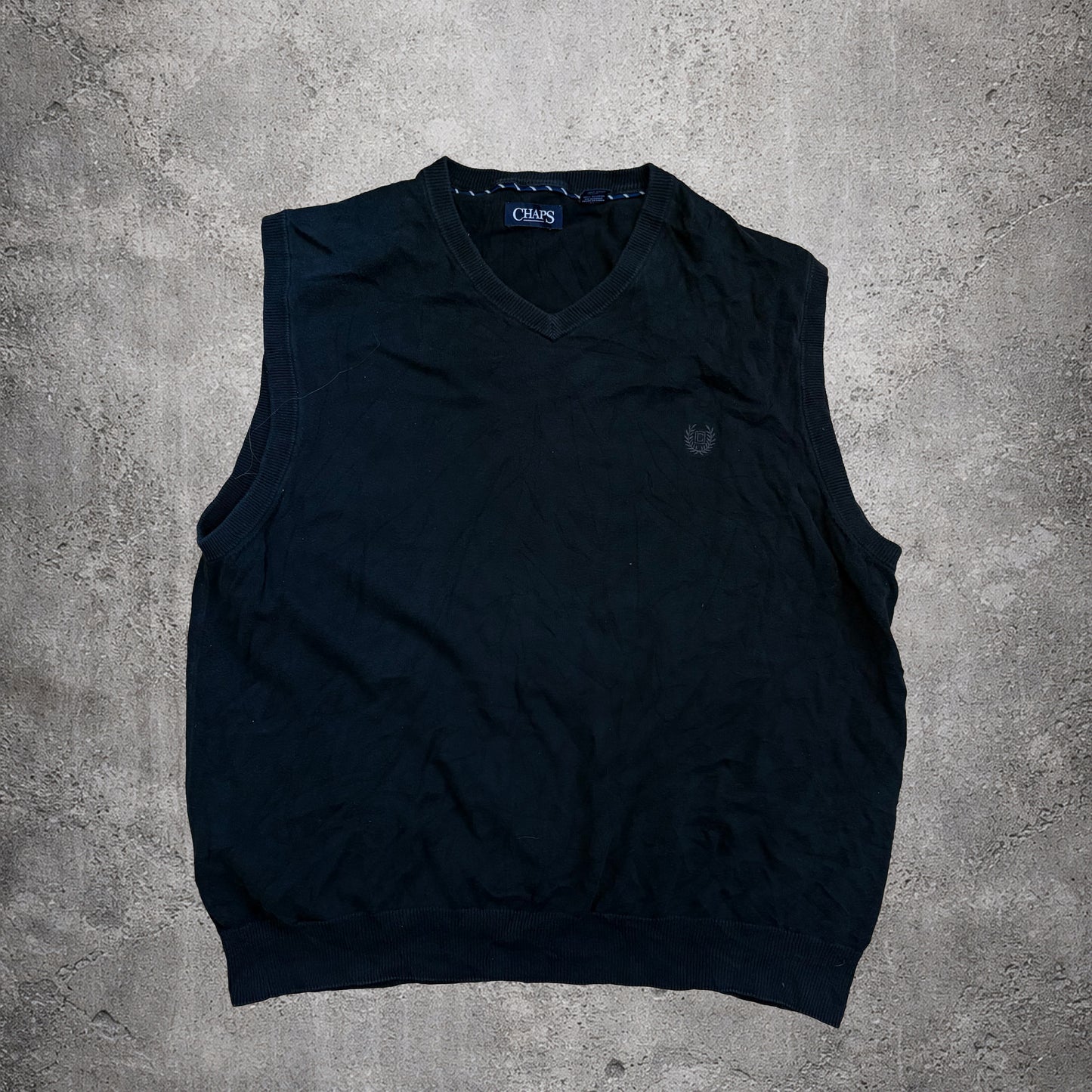 Pull en maille sans manches noir - Chaps - Taille XL