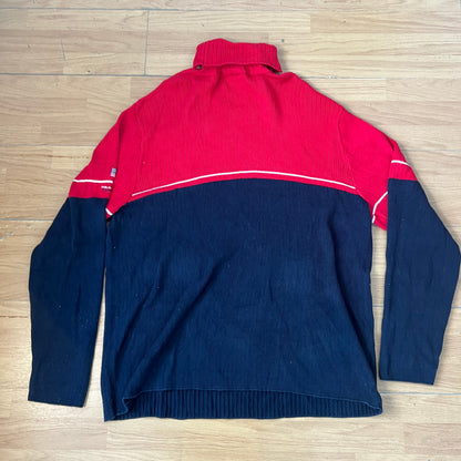 Pull col roulé rouge et bleu foncé Ralph Lauren – Taille XXL