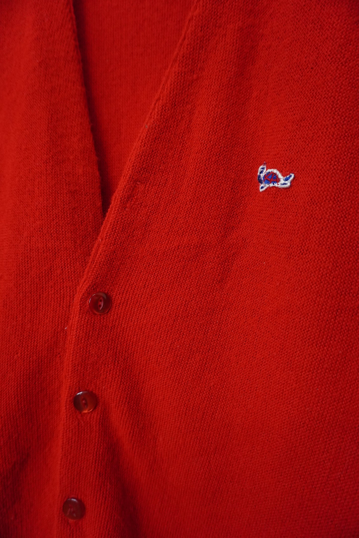 Cardigan Rouge Vintage - by SARLOTTE - Taille : S (Homme)