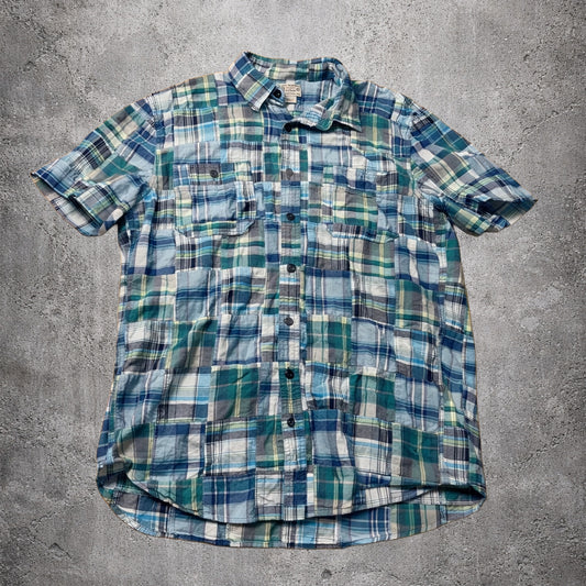 Chemise manches courtes tartan bleue - J.Crew - Taille L