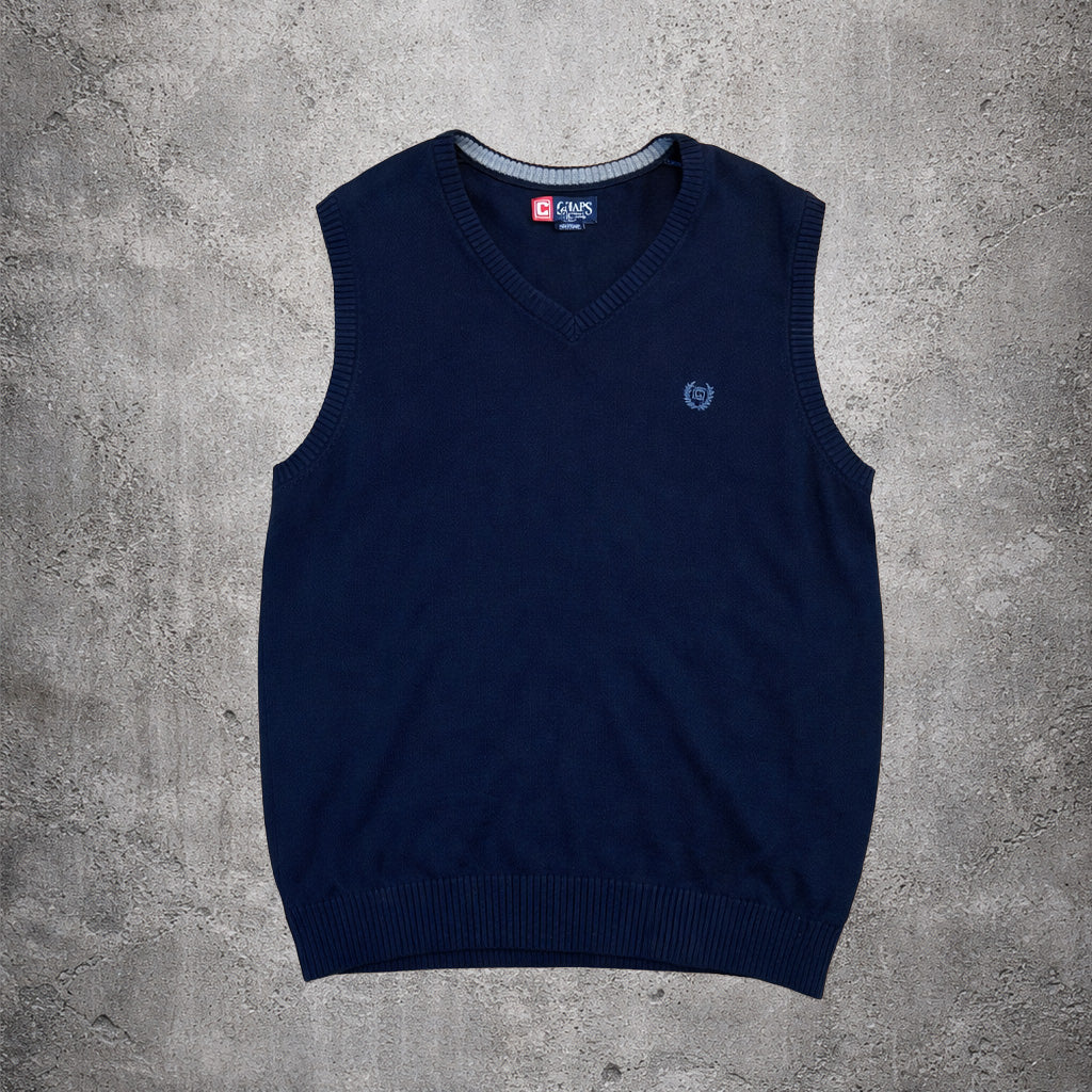 Pull en maille sans manche bleu marine - Chaps - Taille L