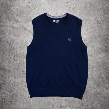 Pull en maille sans manche bleu marine - Chaps - Taille L
