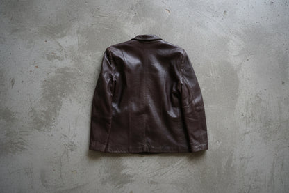 Veste en cuir marron foncé – taille M