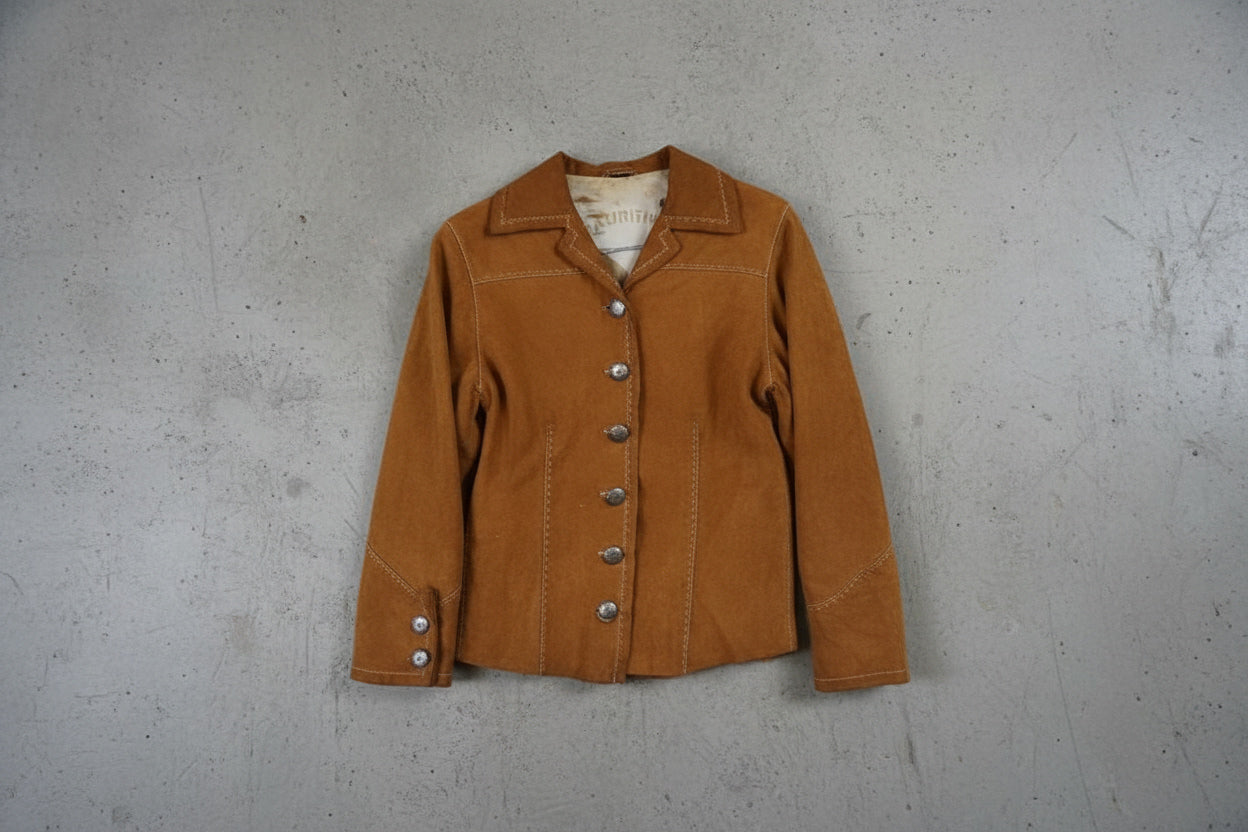 Veste en cuir marron clair – taille S