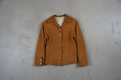 Veste en cuir marron clair – taille S