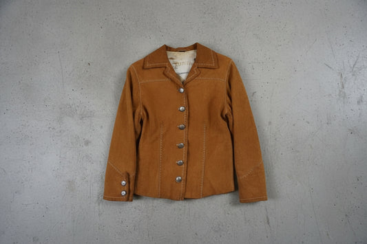 Veste en cuir marron clair – taille S