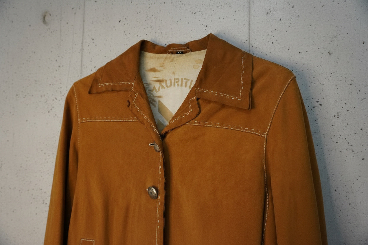 Veste en cuir marron clair – taille S