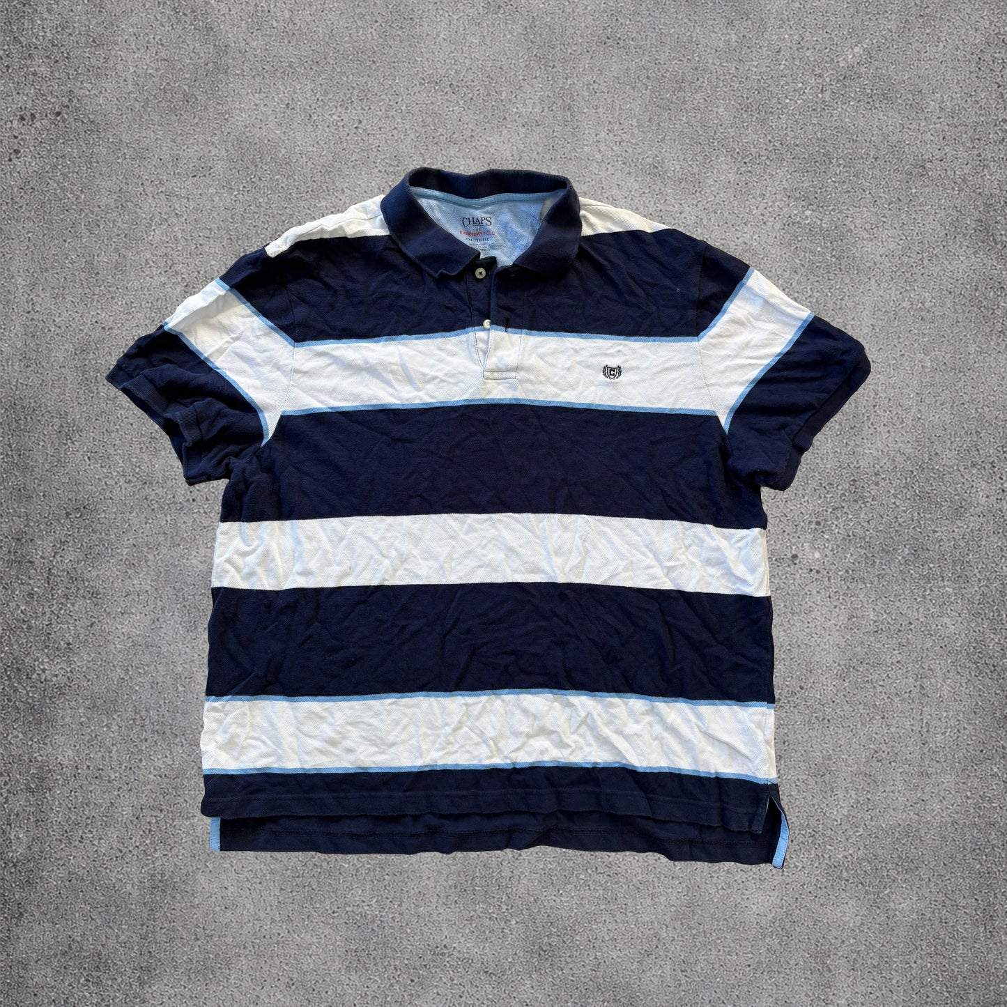 Polo rayé bleu et blanc - Chaps - Taille XXL