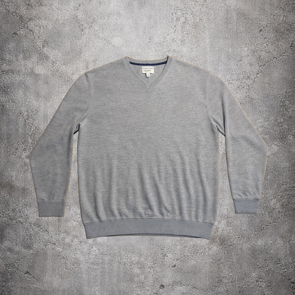 Pull col V gris Calvin Klein – Taille L
