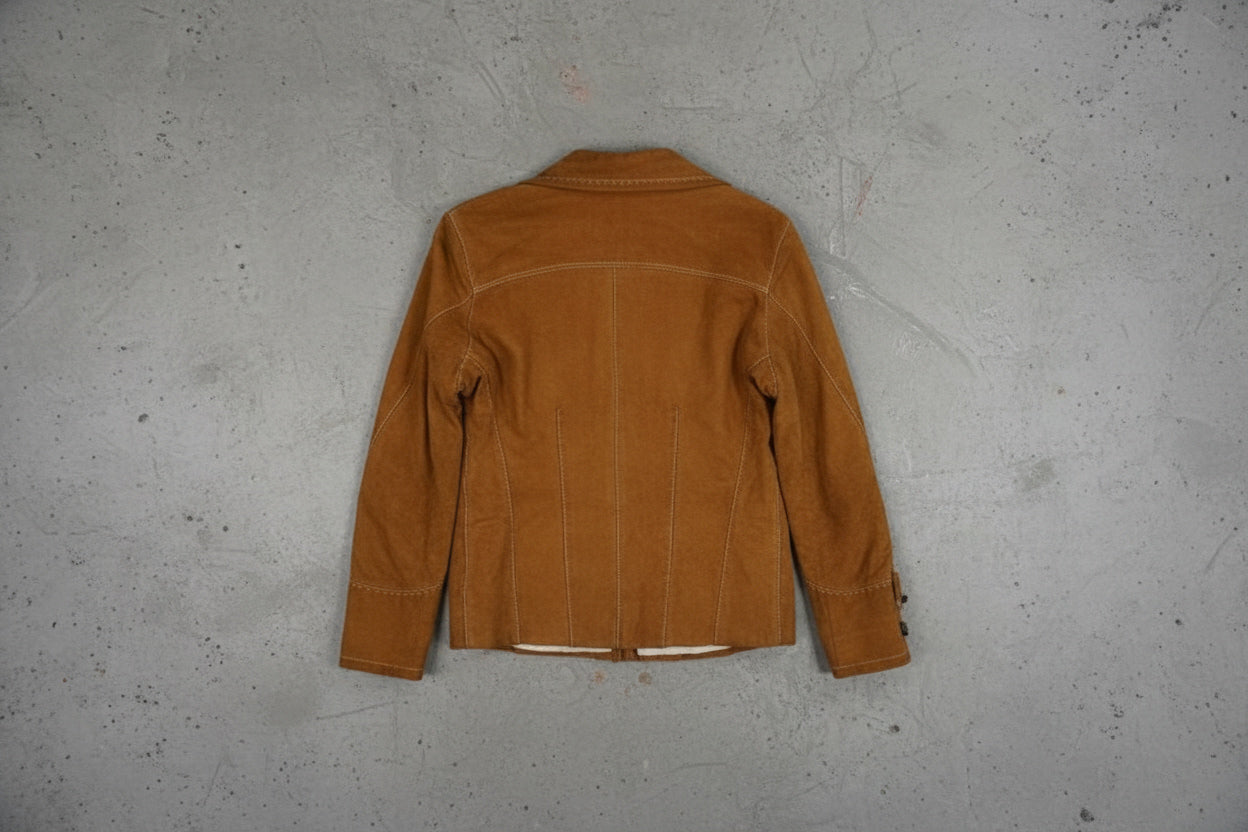 Veste en cuir marron clair – taille S