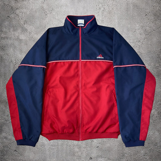 Veste vintage rouge et bleu - Adidas - Taille XL