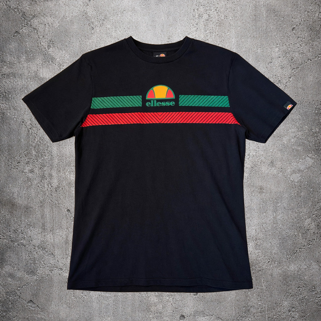 T-shirt noir logo rouge et vert - Ellesse - Taille L