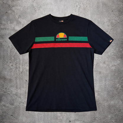 T-shirt noir logo rouge et vert - Ellesse - Taille L