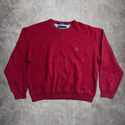 Sweat rouge Tommy Hilfiger sans capuche – Taille M