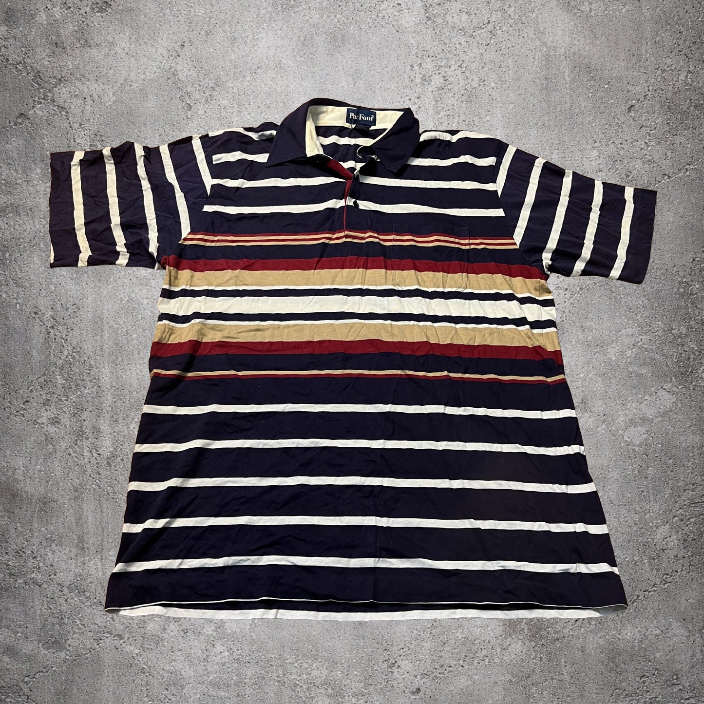Polo rayé bleu - Par Four - Taille M