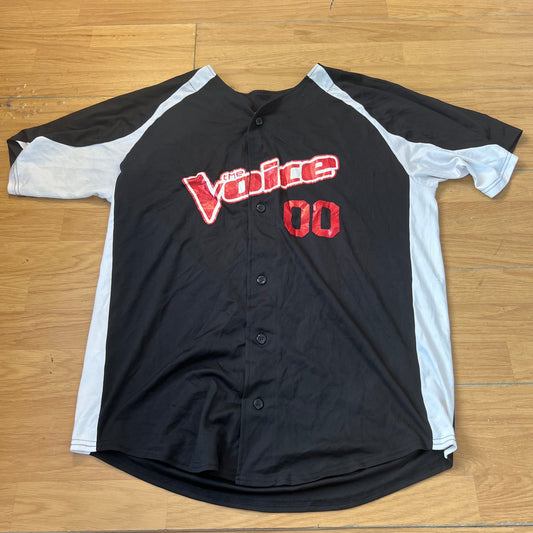 T-shirt baseball noir et rouge - The Voice - Taille XL