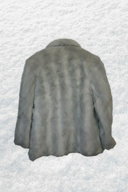 Frosted Stripes Faux Fur Jacket – by MANDY CHERIE