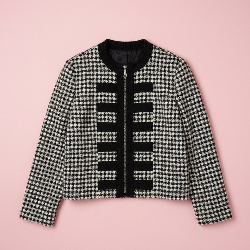 Veste tweed noir et blanc – by Zainab
